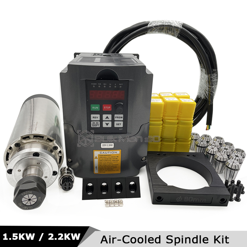 2.2kW, 1.5kW 공랭식 CNC 스핀들 모터 키트 - Air Cooled 1.5Kw Spindle Motor Inverter 110V 리뷰 및 가격