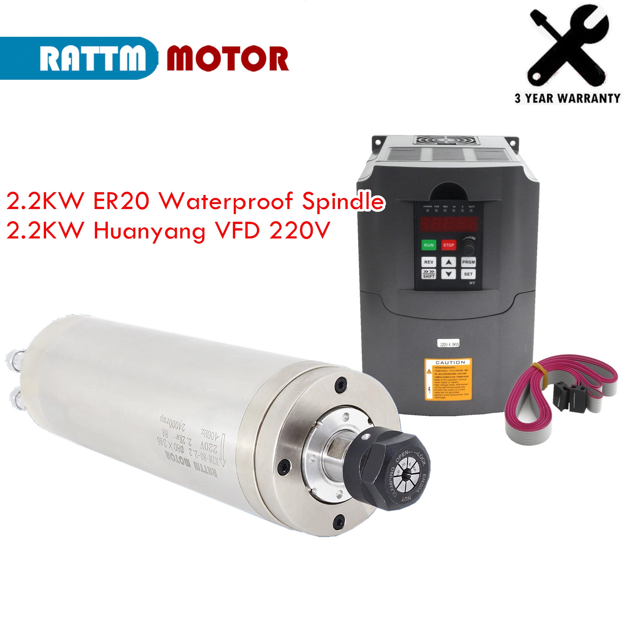 방수 수냉식 CNC 스핀들 모터 키트 2.2KW ER2 - 2.2Kw Water Cooled Spindle Kit Vfd 리뷰 및 가격